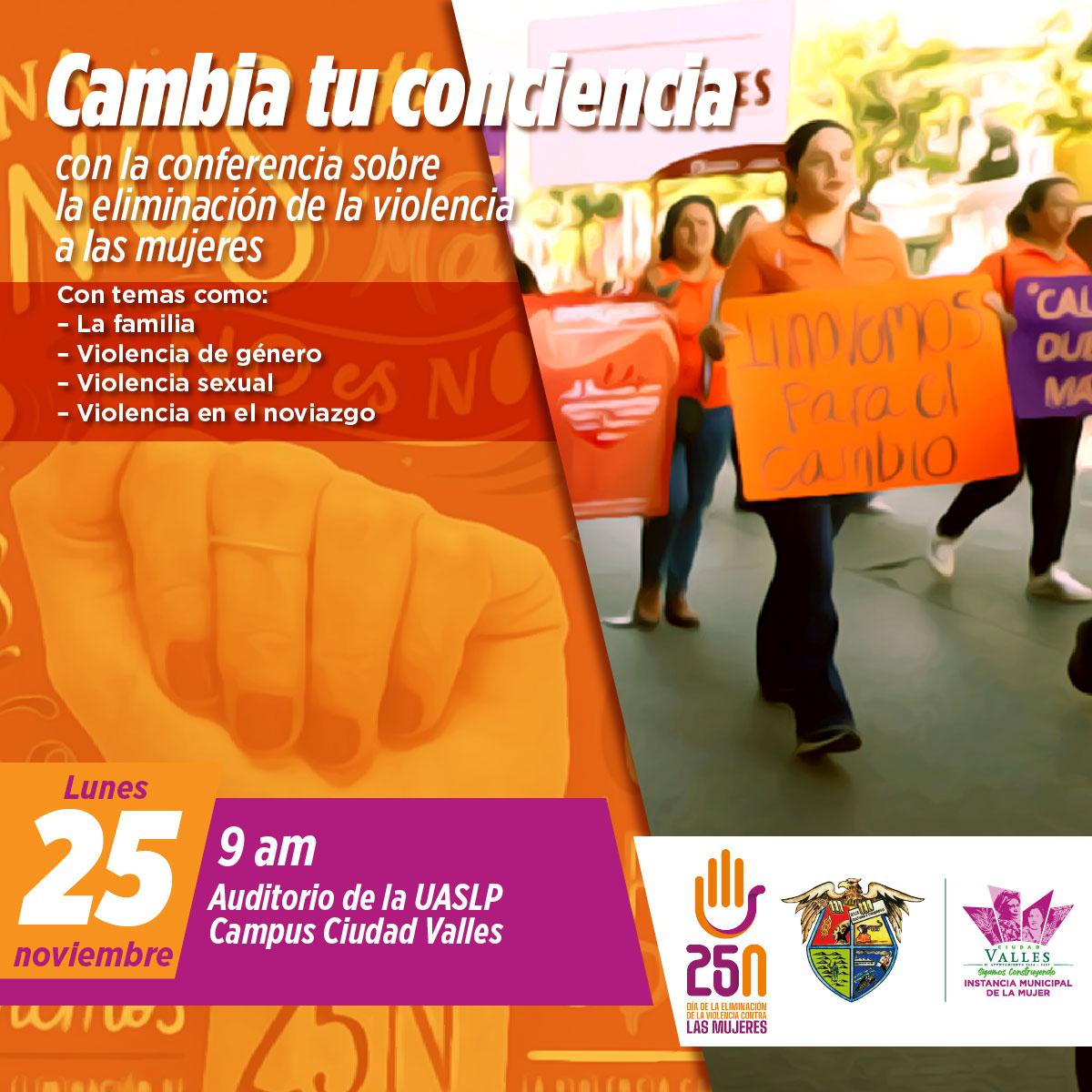 🟠👩INVITA AYUNTAMIENTO A CONFERENCIA SOBRE LA ELIMINACIÓN DE LA VIOLENCIA A LAS MUJERES